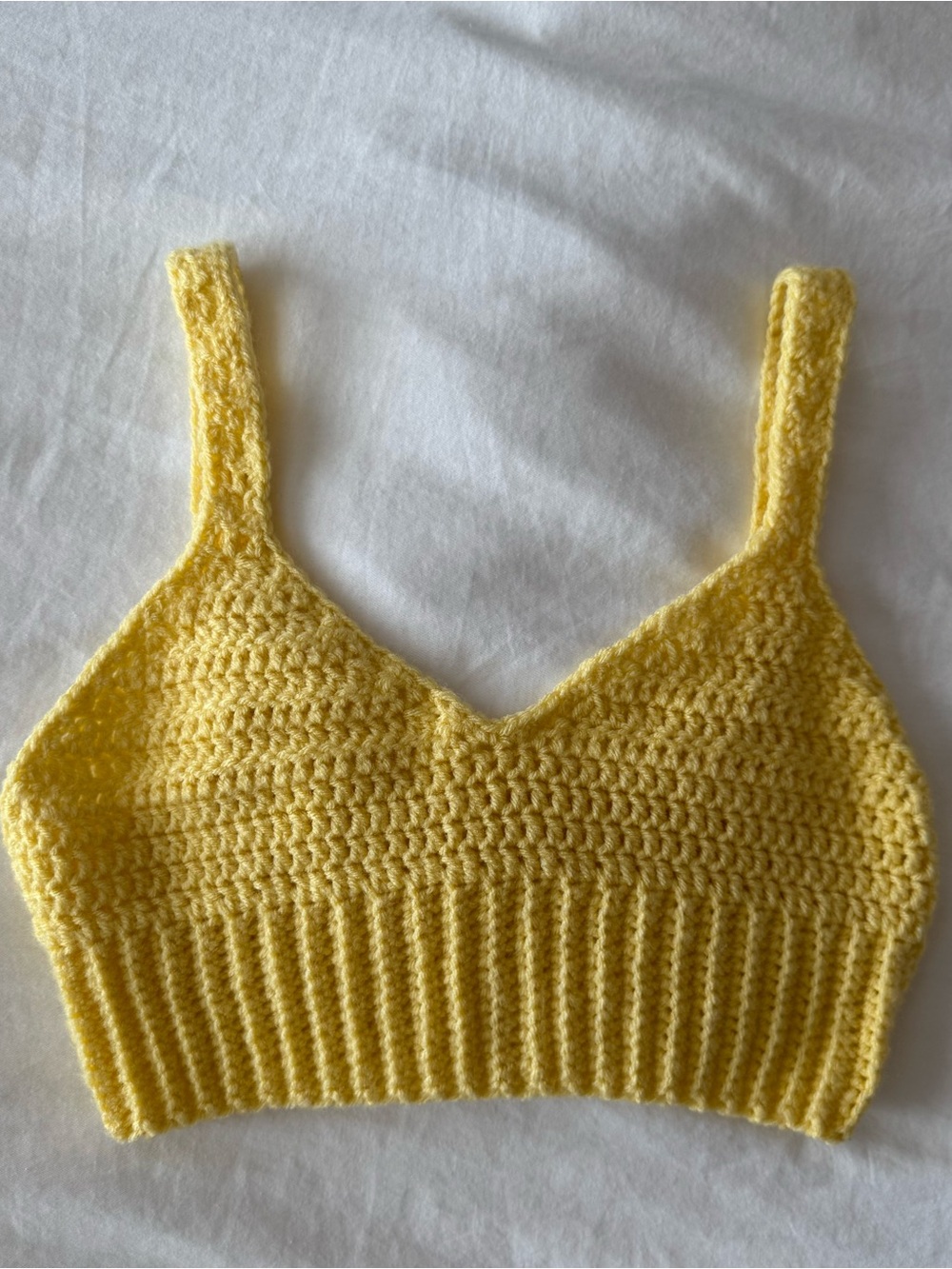 Crochet Yellow Cropped Tank Top